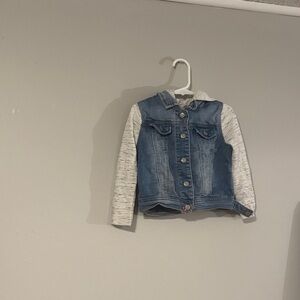 Cat & Jack Blue Denim Jacket with Gray Sleeves
